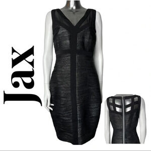 Black  and Silver Jax Cocktail Dress Cut Out Detail Size 6
